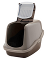 Savic Nestor Warm Grey Cat Litter Box Chocolate Brown