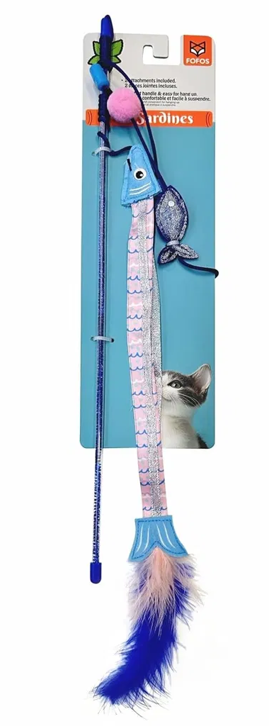 Fofos Sardine Wand 2 Pack Interactive Cat Toy
