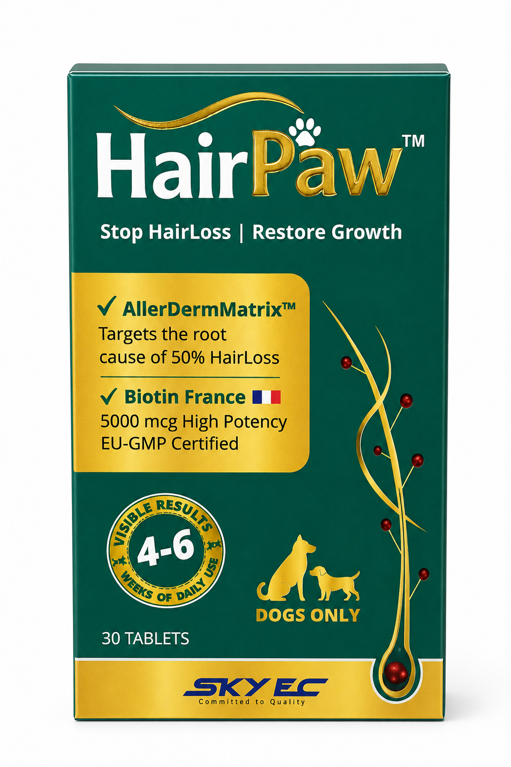 Skyec Hairpaw Biotin Tablets For Dogs