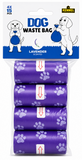Kennel Lavender Scented Dog Waste Bags (Poop Bags) – 4 Rolls x 15 Bags Each