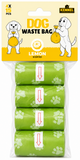 Kennel Lemon Scented Dog Waste Bags (Poop Bags) – 4 Rolls x 15 Bags Each