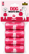 Kennel Rose Scented Dog Waste Bags (Poop Bags) – 4 Rolls x 15 Bags Each