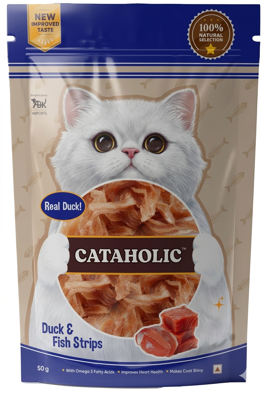 Cataholic Duck & Fish Jerky Strips Cat Treats