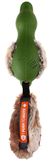Gigwi Rubber Duck Dog Toy Push To Mute Silent And Squeaky Toy Interactive With Plush Tail-Green
