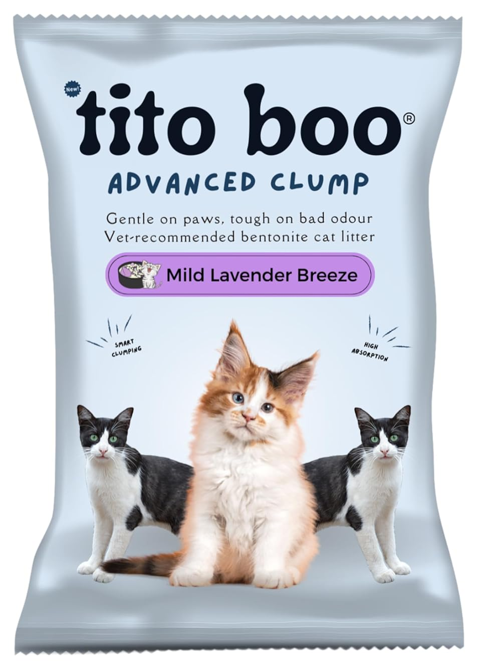 Tito Boo Advanced Clump Mild Lavender Breeze Bentonite Cat Litter