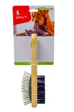 Smarty Pet Double Side Wooden Handle Pin & Bristle Brush