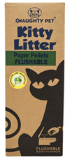Naughty Pet Kitty Litter Flushable Paper Pellets Cat Litter Lime Fragrance