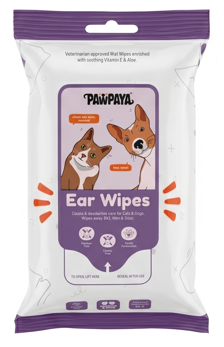 Pawpaya Ear Wipes For Dogs And Cats