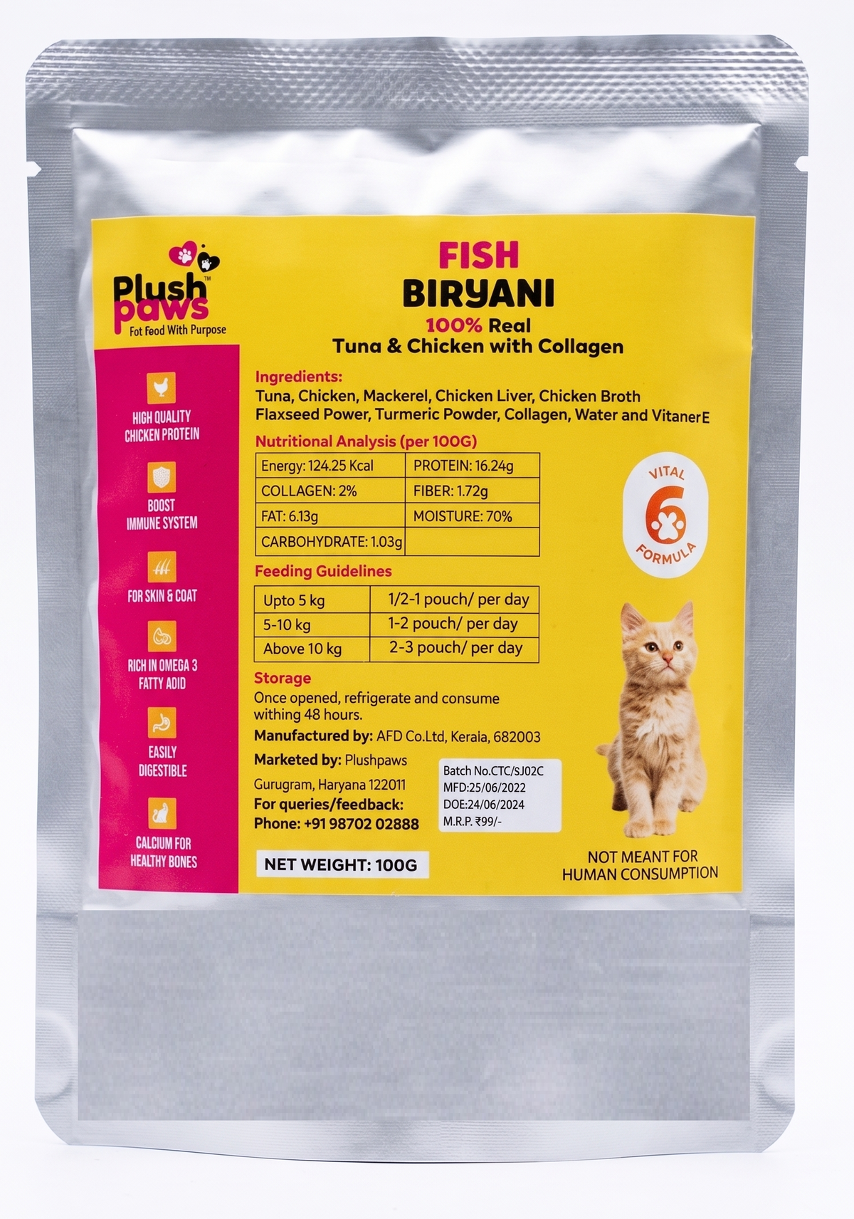 Plush Paws Fish Biryani Wet Cat Food