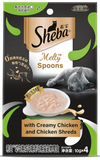 Sheba Melty Spoons With Creamy Chicken & Chicken Shreds Lickable Creamy Cat Treats