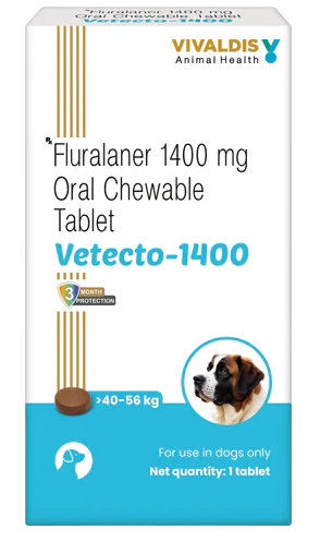 Vivaldis Vetecto 1400 (Fluralaner) Chewable Tick & Flea Tablet For Dogs