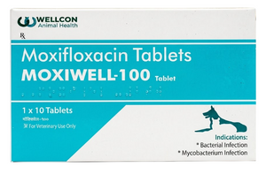 Moxifloxacin 100mg Tablets for Dogs & Cats | Wellcon Moxiwell-100