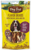 Dogfest Flavor Braids With Chicken Duck & Cod Treats For Adult Dogs
