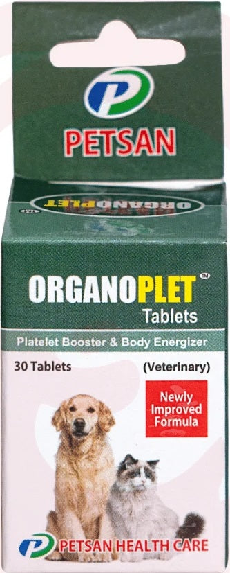 Petson Organoplet Platelet Booster & body Energizer Tablets For Dog & Cat