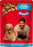 Drools Real Chicken and Chicken Liver Chunks in Gravy Adult Dog Food (Buy 5 Get 1 Free)