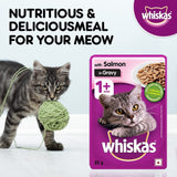 Whiskas With Salmon In Gravy Adult Cat Pouch 85 G (Pack Of 96) - Ecom Pack