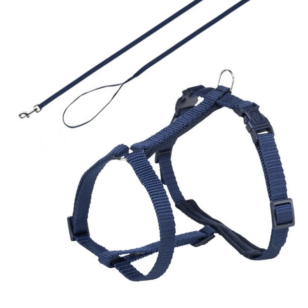 Trixie Premium Cat Harness With Leash - Indigo