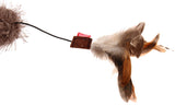 Gigwi Catwand Feather Teaser with Natural Feather Plush Ball and TPR Handle