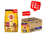 Pedigree Adult Meat and Rice 3Kg + Pedigree Adult With Chicken & Liver Chunk In Gravy Pouch 70 G (Pack Of 30) - Ecom Pack Combo