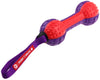 Gigwi Push To Mute Regular Dumbell Dog Toy - Red/Purple