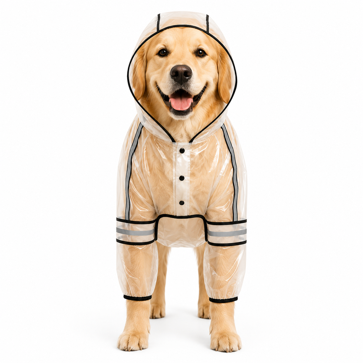 Fofos Four Leg Pet Raincoat - Black