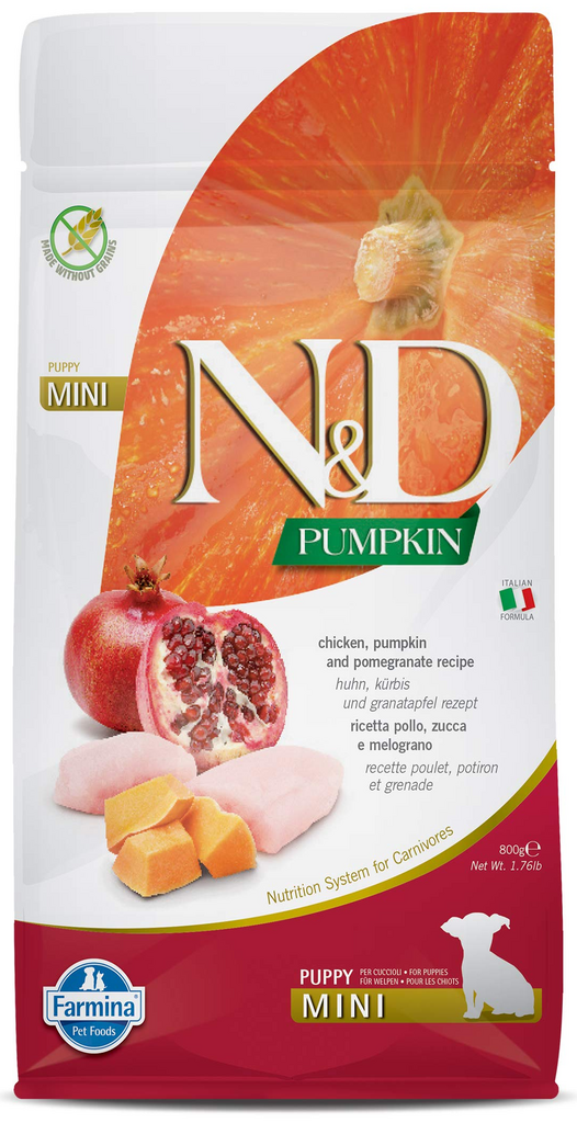 Farmina N&D Pumpkin Chicken Pumpkin And Pomegranate Grain Free Mini Puppy Dry Food