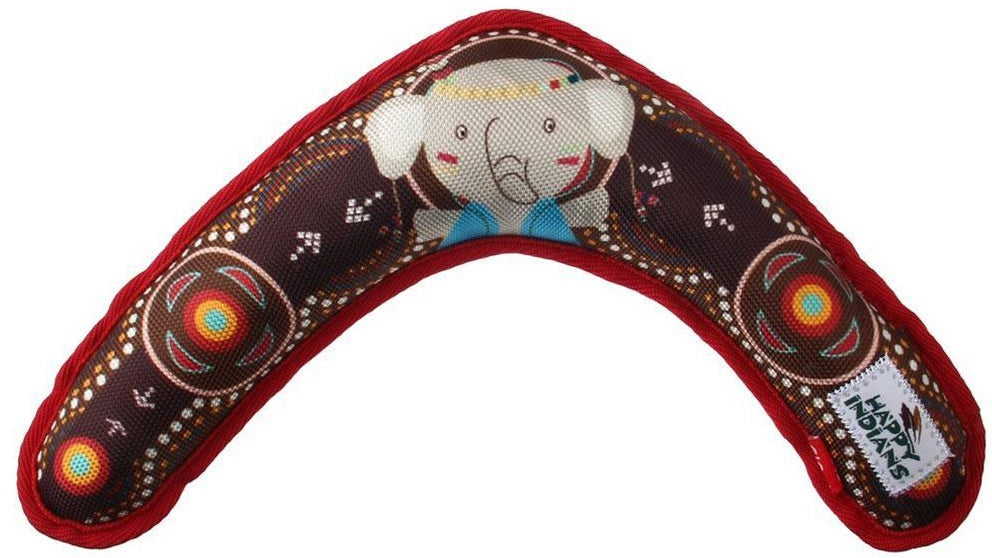 Gigwi Happy Indians Squeak Elephant Boomerang Dog Toy