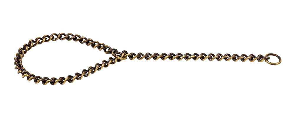 Kennel Brass Choke Chain Medium Thick (L = 20" - 24") (T = 3mm)