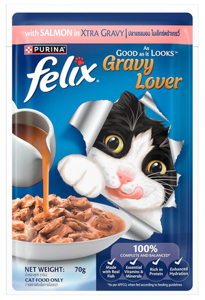 Felix Gravy Lover Salmon Chunks Adult Complete And Balanced Cat Wet Food