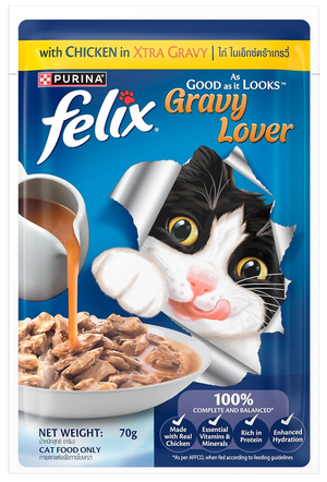 Felix Gravy Lover Chicken Chunks Adult Complete And Balanced Cat Wet Food