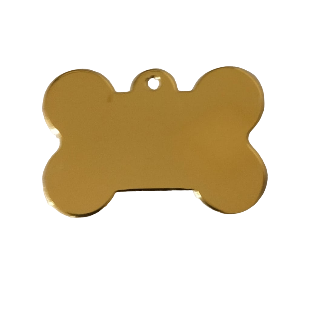 Kennel Brass Bone Shape Name Tag - Large