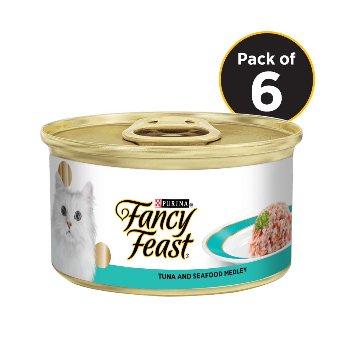 Fancy Feast Tuna & Seafood Medley Tin Pack Of 5 + 1 Free Tin - 510 G