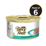 Fancy Feast Tuna & Seafood Medley Tin Pack Of 5 + 1 Free Tin - 510 G