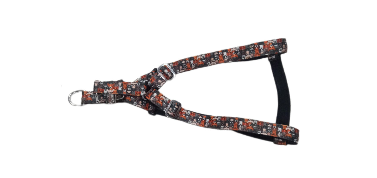 Kennel Dogs Padded Nylon Printed M.S. Click Lock Adjustable Harness(1")
