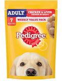 Pedigree Chicken & Liver Chunks In Gravy Adult Pouch Weekly Value Pack(70G X 7)