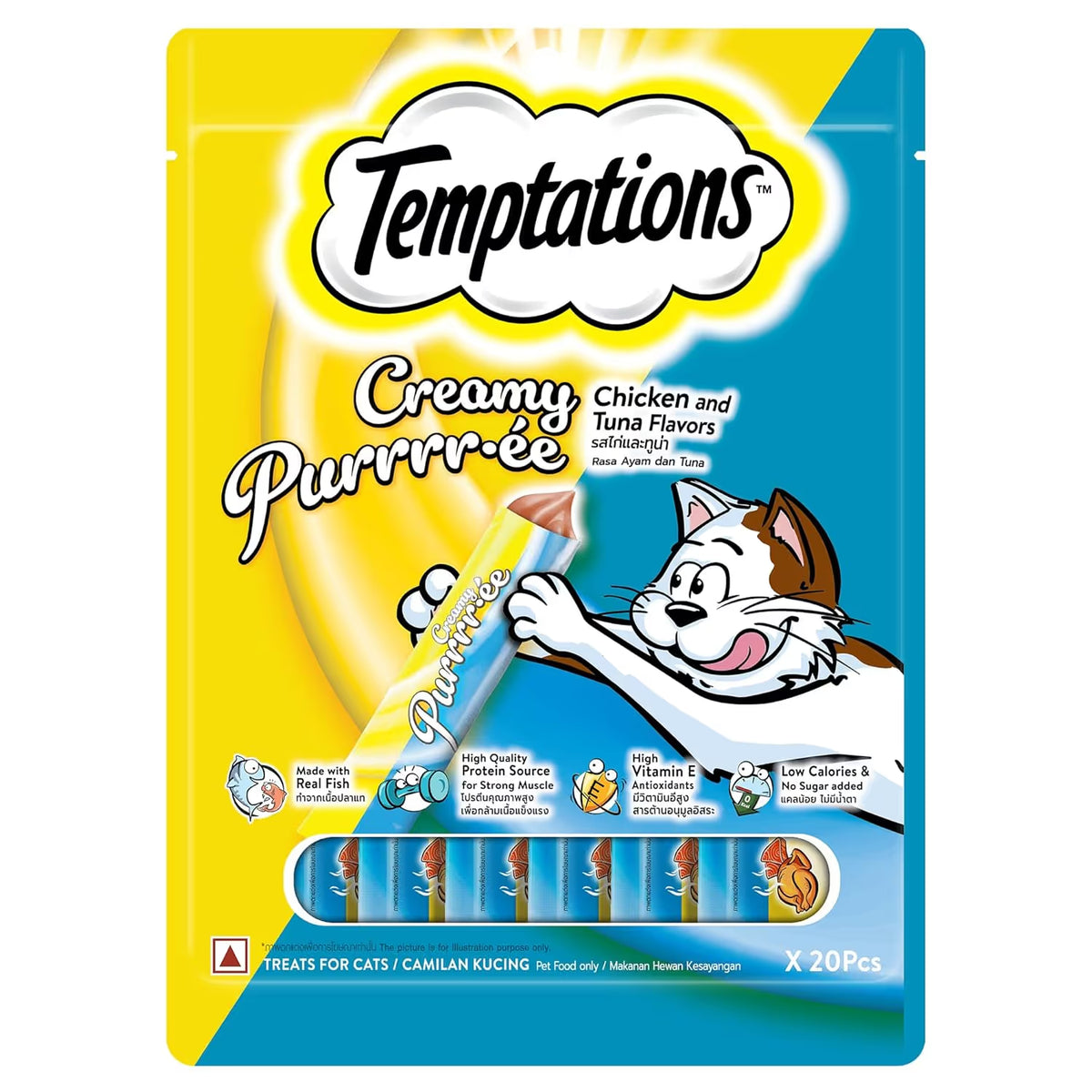 Temptations Creamy Purrr-Ee Chicken & Tuna Flavour Cat Treats