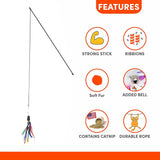 Basil Feather Stick With Ball Cat Toy