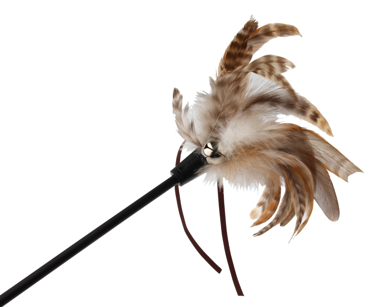 Gigwi Natural Feather Teaser Catwand And TPR Handle