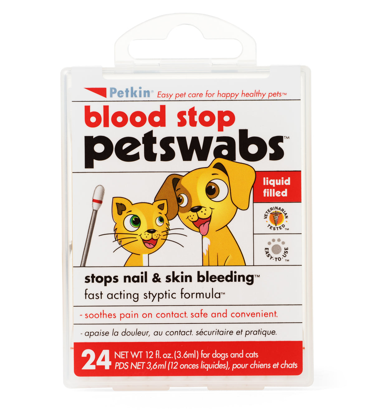 PetKin Blood Stop Pet Swabs - 24 Swabs