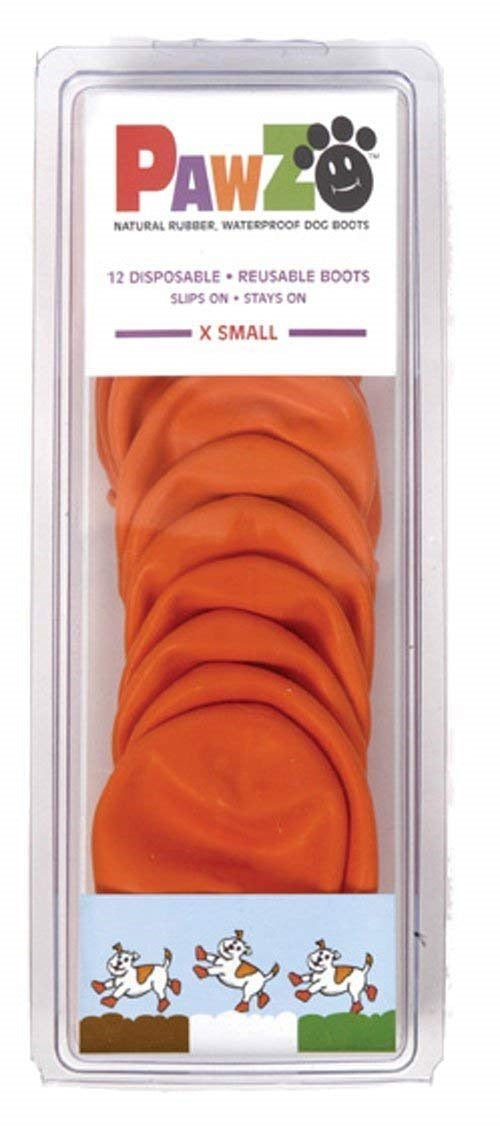 Pawz Waterproof Dog Boots - X Small - Orange 12 PCS