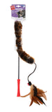 Gigwi Catwand Feather Teaser with Natural Feather Plush Tail and TPR Handle