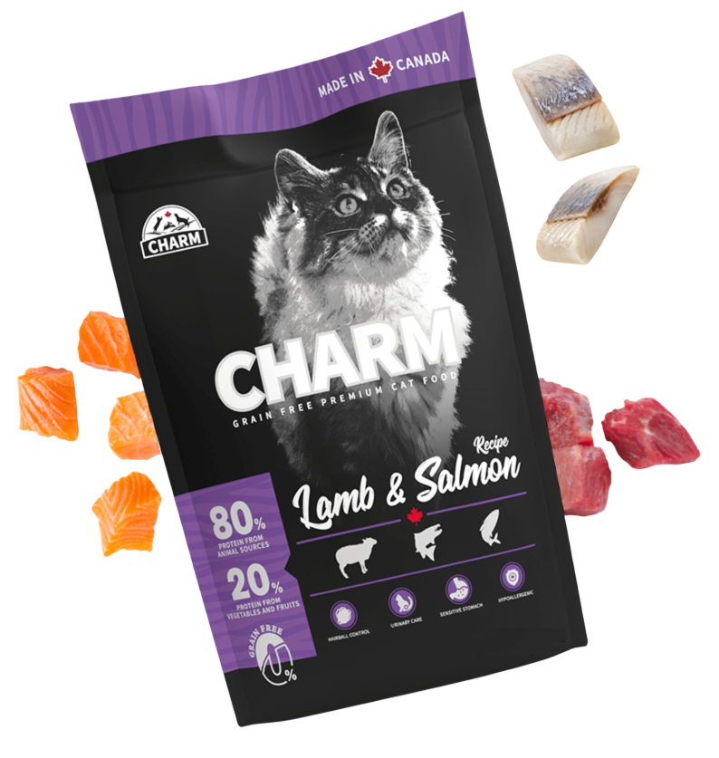 Charm Lamb & Salmon Recipe Grain Free Premium Dry Cat Food