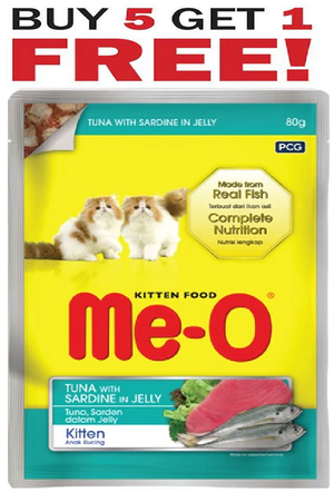 MeO Tuna With Sardine In Jelly Kitten Pouch Buy 5 Get 1 Free