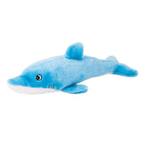 Zippy Paws Jigglerz Tough Stuffing Squeaky Plush Dog Toy - Dolphin