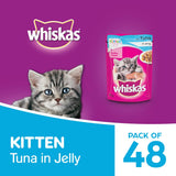 Whiskas Kitten Tuna in Jelly Pouch 85 G (Pack Of 48) - Ecom Pack