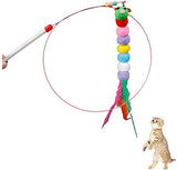 Pets Empire Teaser Wand & Colorful Feather Cat Stick Toy