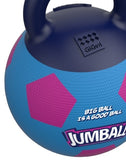 Gigwi Soccer Ball With Rubber Handle Jumball Dog Toy - Purple/Blue