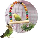 Pets Empire Wooden Colorful Beads Bell Bird Swing Play Stand Bird Toy