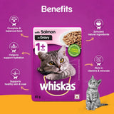 Whiskas With Salmon In Gravy Adult Cat Pouch 85 G (Pack Of 96) - Ecom Pack