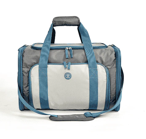 Fofos Expandable Foldable Carrier For Dogs & Cats – Grey/Blue
